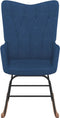 vidaXL - Schommelstoel - met - voetenbank - stof - blauw