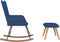 vidaXL - Schommelstoel - met - voetenbank - stof - blauw