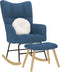 vidaXL - Schommelstoel - met - voetenbank - stof - blauw