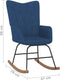 vidaXL - Schommelstoel - met - voetenbank - stof - blauw