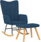 vidaXL - Schommelstoel - met - voetenbank - stof - blauw