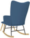 vidaXL - Schommelstoel - met - voetenbank - stof - blauw