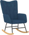 vidaXL - Schommelstoel - met - voetenbank - stof - blauw