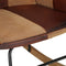 vidaXL - Schommelstoel - met - voetensteun - echt - leer - en - canvas - bruin