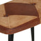 vidaXL - Schommelstoel - met - voetensteun - echt - leer - en - canvas - bruin