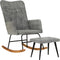 vidaXL - Schommelstoel - met - voetensteun - in - vintage - stijl - canvas - grijs