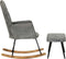 vidaXL - Schommelstoel - met - voetensteun - in - vintage - stijl - canvas - grijs