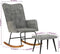 vidaXL - Schommelstoel - met - voetensteun - in - vintage - stijl - canvas - grijs