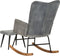 vidaXL - Schommelstoel - met - voetensteun - in - vintage - stijl - canvas - grijs