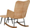 vidaXL - Schommelstoel - met - voetensteun - in - vintage - stijl - canvas - crème