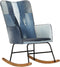 vidaXL - Schommelstoel - patchwork - canvas - blauw - denim