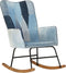 vidaXL - Schommelstoel - patchwork - canvas - blauw - denim