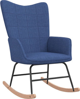 vidaXL - Schommelstoel - stof - blauw