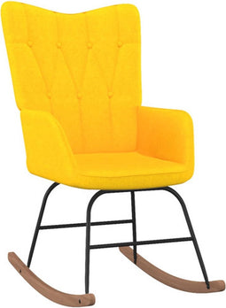 vidaXL - Schommelstoel - stof - mosterdgeel