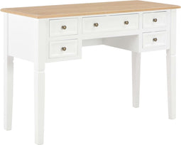 vidaXL - Schrijftafel - 109,5x45x77,5 - cm - hout - wit