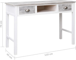 vidaXL - Schrijftafel - 110x45x76 - cm - hout - grijs
