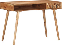 vidaXL - Schrijftafel - 110x50x76 - cm - massief - acaciahout