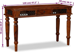 vidaXL - Schrijftafel - 120x50x76 - cm - massief - sheeshamhout