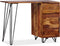 vidaXL - Schrijftafel - met - 1 - lade - en - 1 - kastje - massief - sheeshamhout