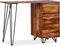 vidaXL - Schrijftafel - met - 1 - lade - en - 1 - kastje - massief - sheeshamhout