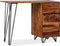 vidaXL - Schrijftafel - met - 1 - lade - en - 1 - kastje - massief - sheeshamhout