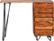 vidaXL - Schrijftafel - met - 1 - lade - en - 1 - kastje - massief - sheeshamhout