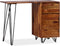 vidaXL - Schrijftafel - met - 1 - lade - en - 1 - kastje - massief - sheeshamhout