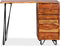 vidaXL - Schrijftafel - met - 1 - lade - en - 1 - kastje - massief - sheeshamhout
