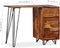 vidaXL - Schrijftafel - met - 1 - lade - en - 1 - kastje - massief - sheeshamhout