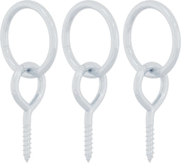 vidaXL - Schroefoog - met - ring - 3 - st - staal - zilverkleurig