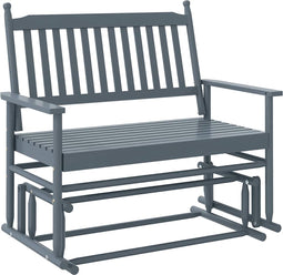 vidaXL - Schuifbankje - 118x70x104,5 - cm - massief - populierenhout - grijs