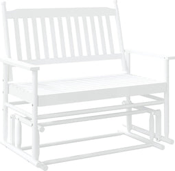 vidaXL - Schuifbankje - 118x70x104,5 - cm - massief - populierenhout - wit