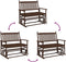 vidaXL - Schuifbankje - 118x70x104,5 - cm - massief - populierenhout - bruin
