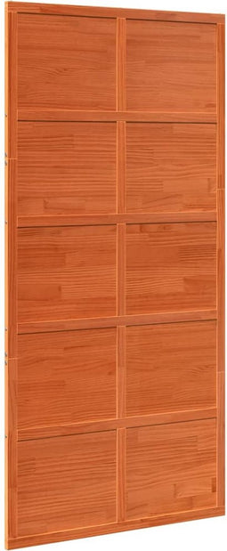 vidaXL - Schuifdeur - 100x208 - cm - massief - grenenhout - wasbruin