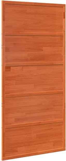 vidaXL - Schuifdeur - 100x208 - cm - massief - grenenhout - wasbruin