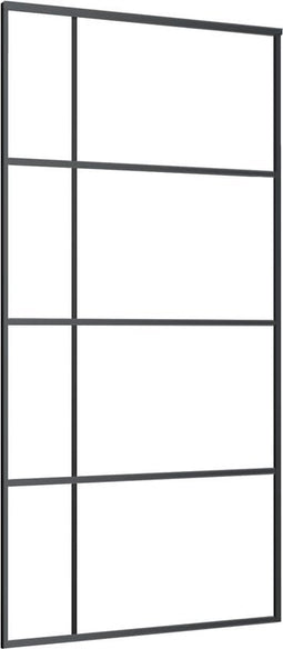 vidaXL - Schuifdeur - 102,5x205 - cm - ESG-glas - en - aluminium - zwart