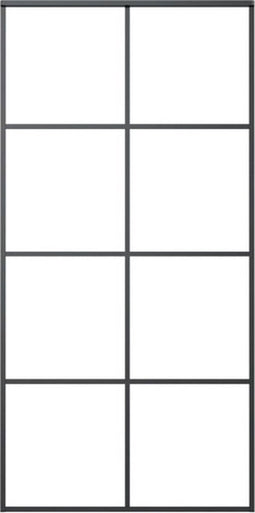 vidaXL - Schuifdeur - 102,5x205 - cm - ESG-glas - en - aluminium - zwart