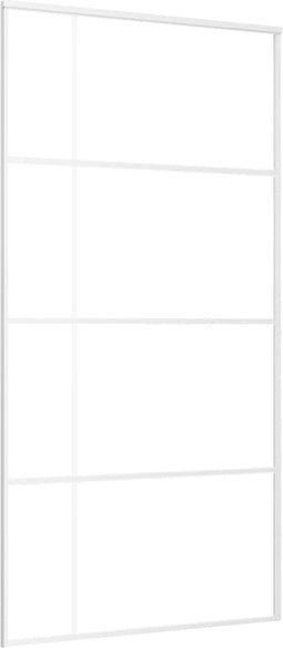 vidaXL - Schuifdeur - 102,5x205 - cm - ESG-glas - en - aluminium - wit