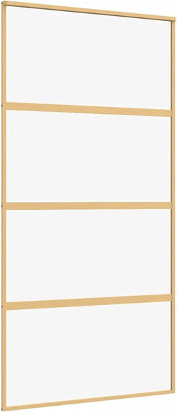 vidaXL - Schuifdeur - 102,5x205 - cm - helder - ESG-glas - en - aluminium - goudkleur