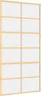 vidaXL - Schuifdeur - 102,5x205 - cm - helder - ESG-glas - en - aluminium - goudkleur