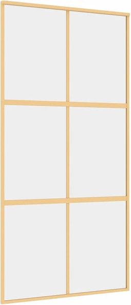 vidaXL - Schuifdeur - 102,5x205 - cm - helder - ESG-glas - en - aluminium - goudkleur