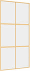 vidaXL - Schuifdeur - 102,5x205 - cm - helder - ESG-glas - en - aluminium - goudkleur