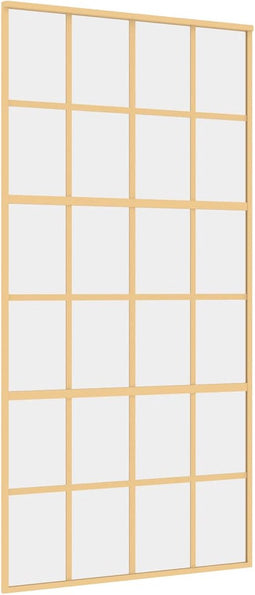 vidaXL - Schuifdeur - 102,5x205 - cm - helder - ESG-glas - en - aluminium - goudkleur