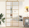 vidaXL - Schuifdeur - 102,5x205 - cm - helder - ESG-glas - en - aluminium - goudkleur