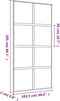 vidaXL - Schuifdeur - 102,5x205 - cm - helder - ESG-glas - en - aluminium - goudkleur