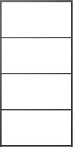 vidaXL - Schuifdeur - 102,5x205 - cm - mat - ESG-glas - en - aluminium - zwart