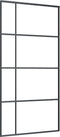 vidaXL - Schuifdeur - 102,5x205 - cm - mat - ESG-glas - en - aluminium - zwart