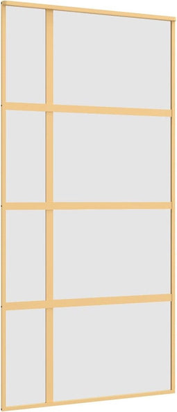 vidaXL - Schuifdeur - 102,5x205 - cm - mat - ESG-glas - en - aluminium - goudkleurig