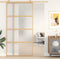 vidaXL - Schuifdeur - 102,5x205 - cm - mat - ESG-glas - en - aluminium - goudkleurig