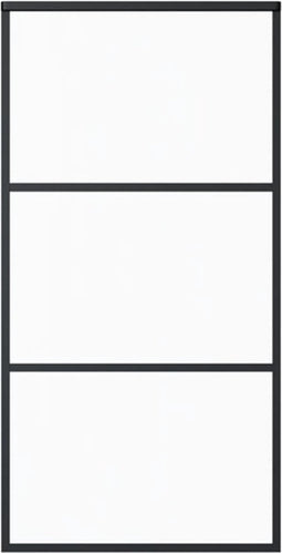 vidaXL - Schuifdeur - 102x205 - cm - ESG-glas - en - aluminium - zwart